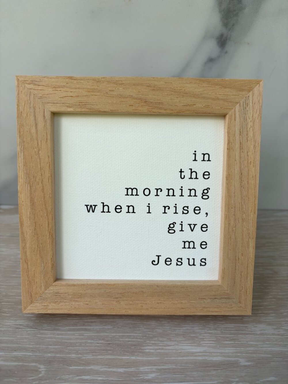Give Me Jesus Canvas Wood Sign 4x4 Natural Farmhouse Christian Tiered Tray Shelf